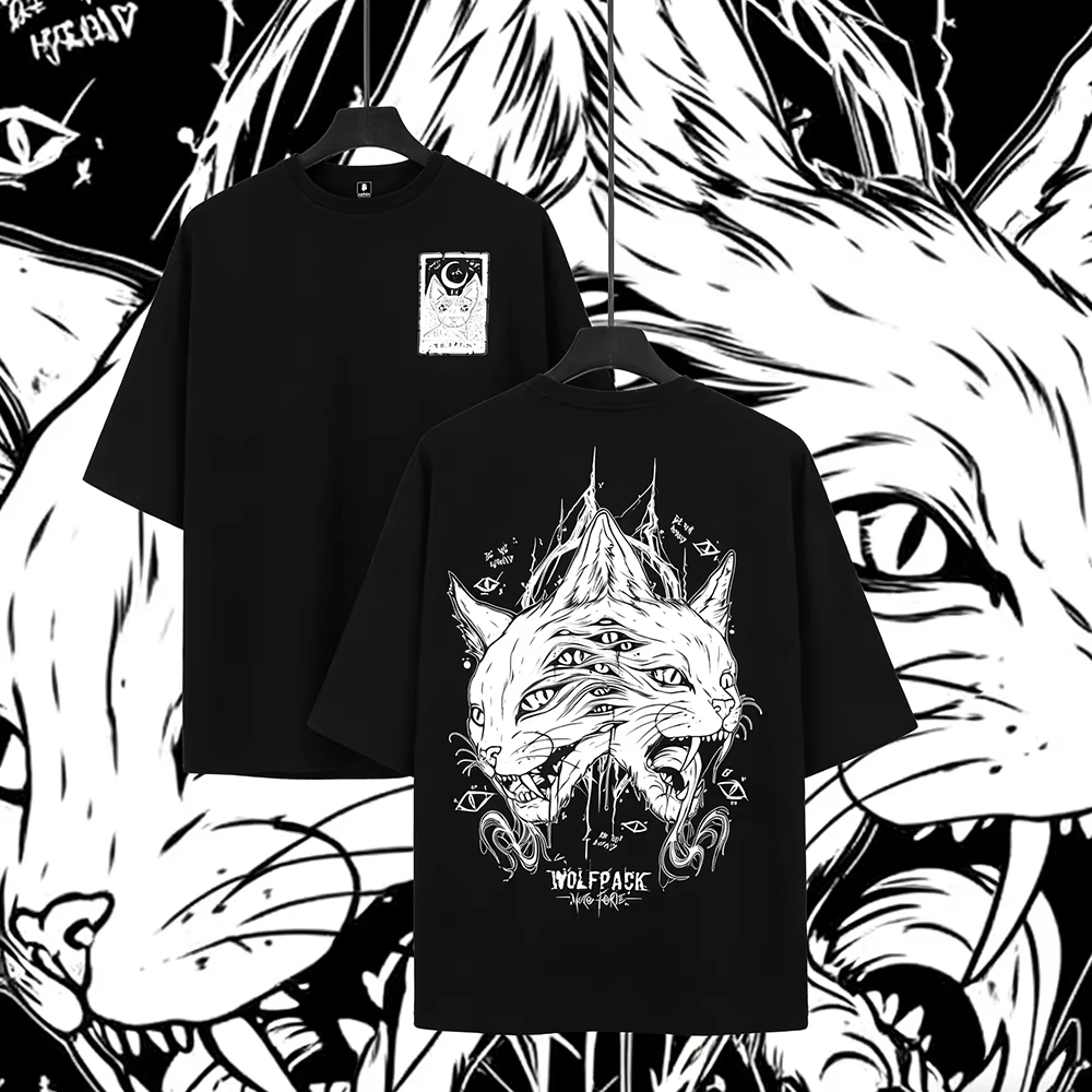 THE MOON Cat ​​Tattoo Style Tr - Streetwear Brand Cat review and price