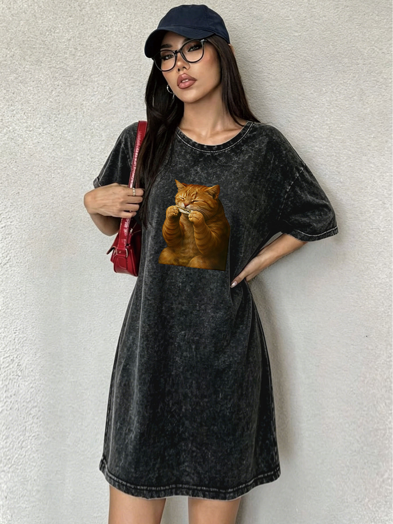 Vintage Washed Distressed T-Sh - Streetwear Brand Cat review and price